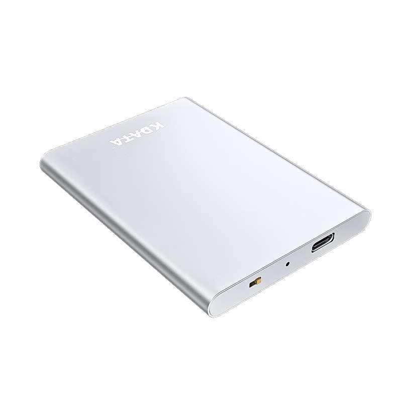 KDATA移动SSD固态硬盘Type-C高速USB3.1接口硬件写?；た胤牢笊境啦《綪SSD办公安全硬盘 珍珠银 KY01 1TB 3D TLC芯片