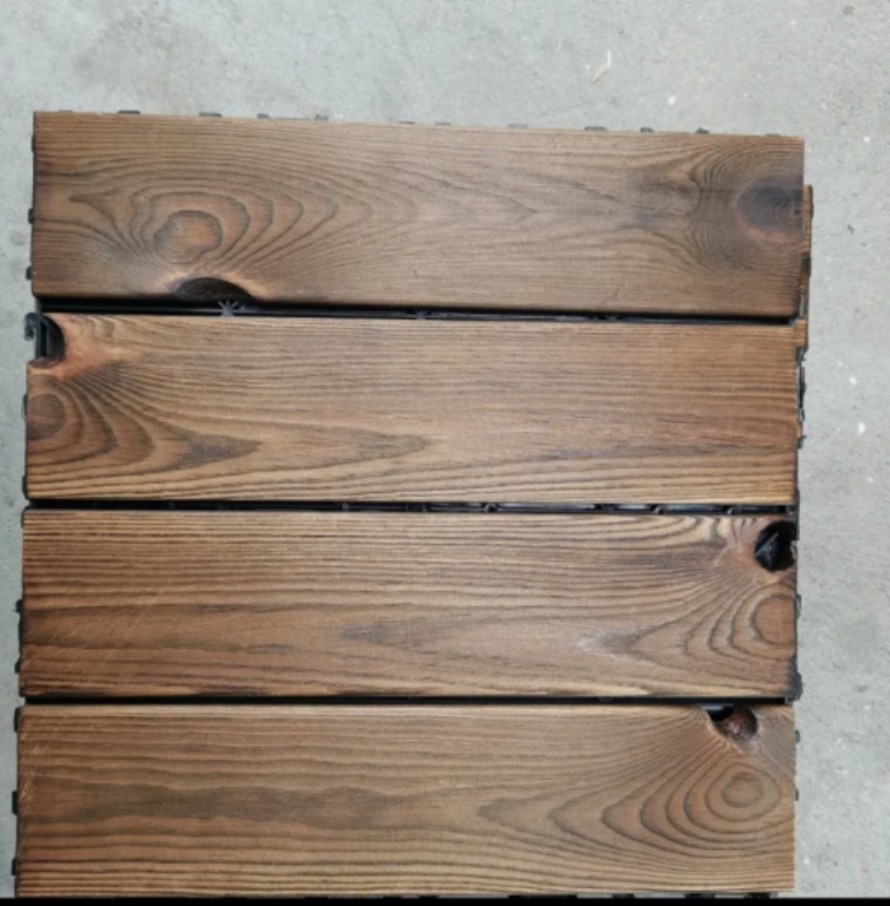 樱笋年光腐木地板户外露台花园室外diy水拼装樟子松实木 碳化处理款