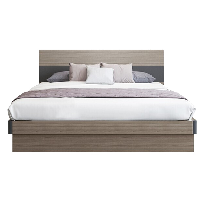 逸恋 床高箱床现代简约双人人床1.8米北欧床主卧板式床气垫储物收纳床小户型床大容量835xc灰橡 高箱床 1800*2000