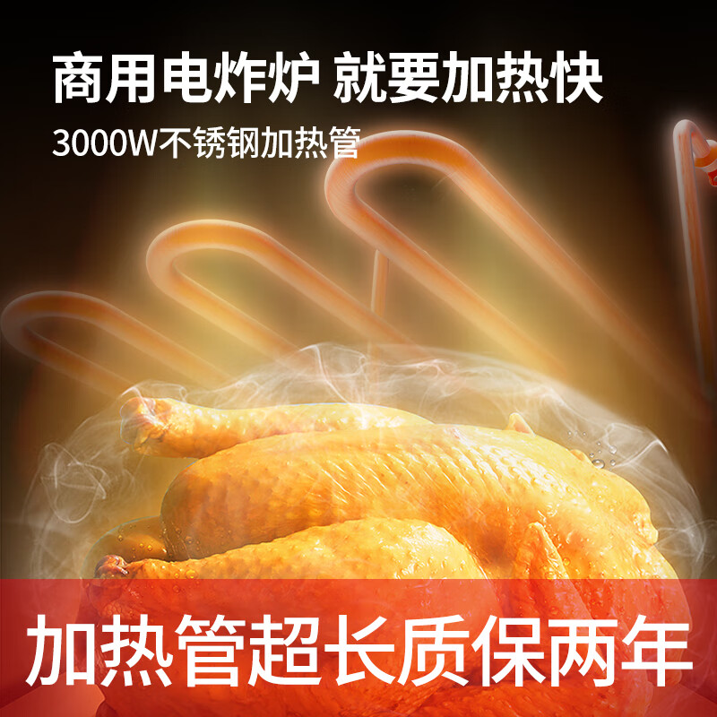 小螺号电炸炉商用油炸锅油炸机油条机电炸锅油炸炉炸串机油条薯条机小吃设备炸锅燃气熄火保护炸锅加大厚 【双缸20升6000W】加厚定时温控