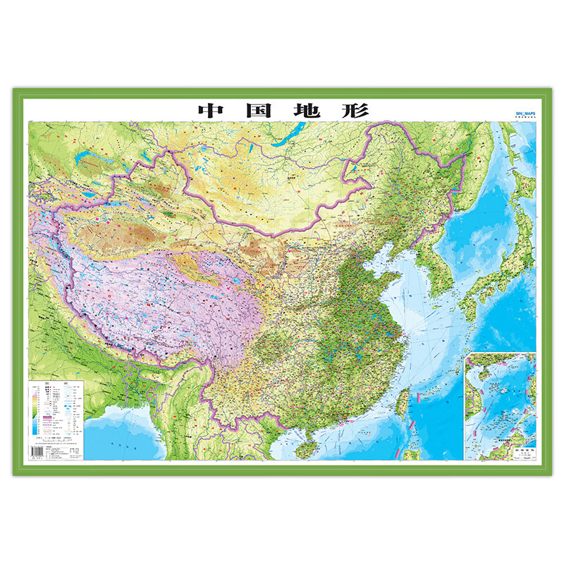 【精雕加厚】国地形图挂图约1.1米x0.8米3d凹凸立体版