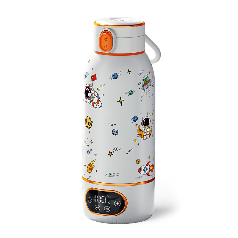 奢姿恒温水杯100℃烧水杯无线便携式热水壶55℃婴儿外出恒温壶调奶杯冲泡奶粉旅行户外热奶温奶调奶器 0.5L 【无线烧开100℃】彩绘白