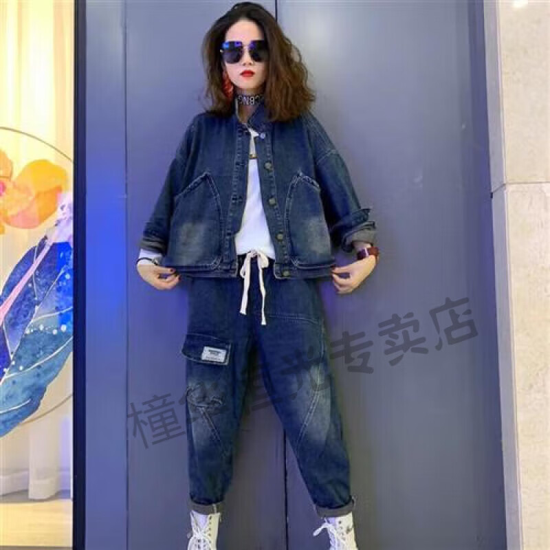 【抖音同款】ynhe/原赫广州摩登战狼服装店g45时尚带领牛仔外套 带标