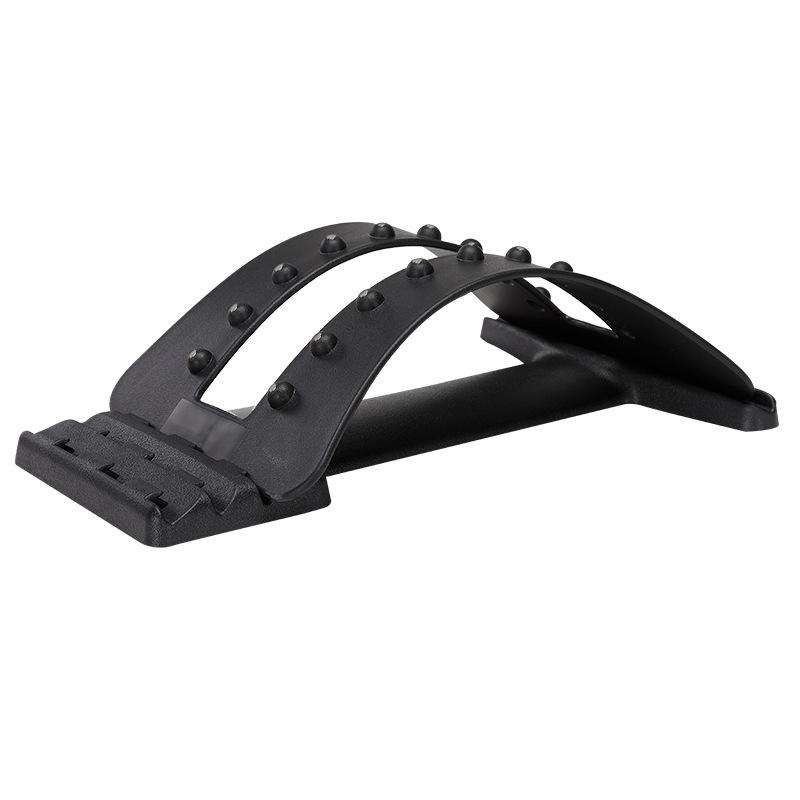 矫正器家用靠垫护腰带久坐躺两用三档可调弧形拉伸 黑色 腰椎114磁石