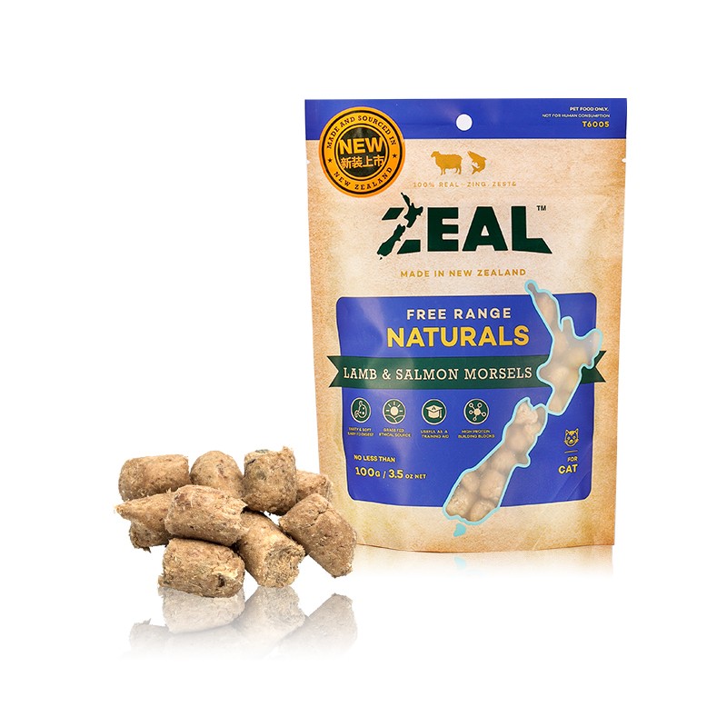 新西兰进口 真致(ZEAL)猫零食 冻干羊肉三文鱼小点100g 成猫宠物零食