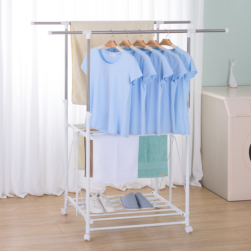 艾格玛晾衣架落地折叠晒被架室内房间衣服架晒衣架阳台凉衣杆升降晾