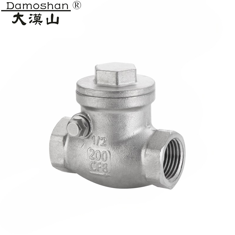 大漠山 304不锈钢止回阀h14旋启立卧式单向逆止阀真空水泵水管 304