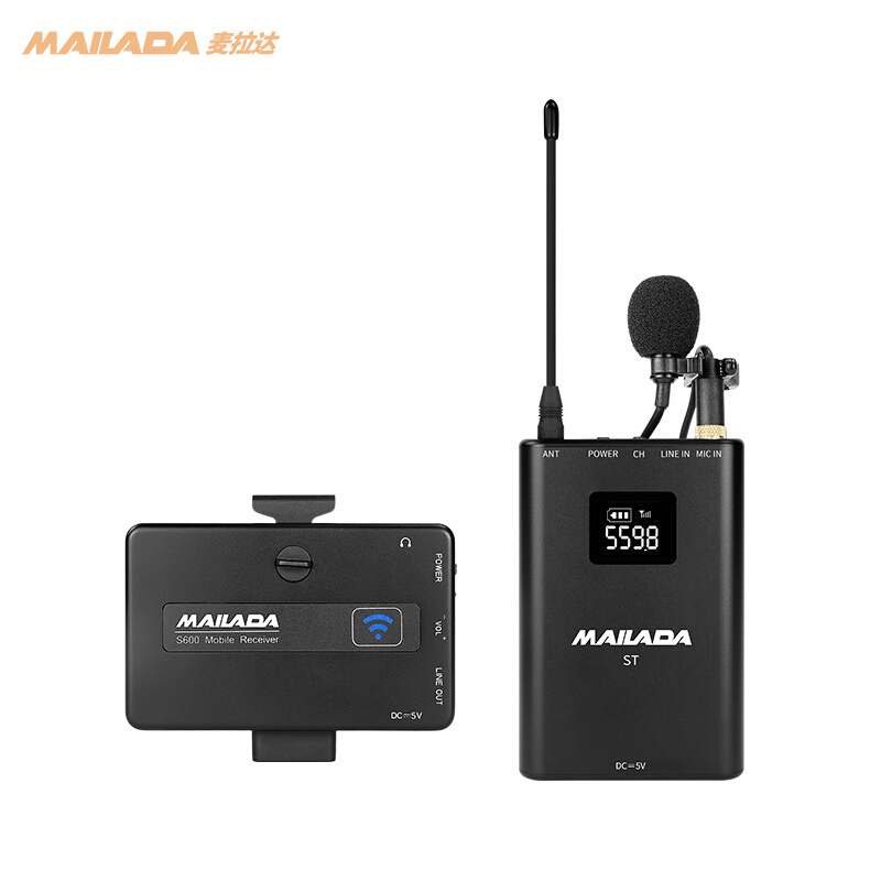 麦拉达（mailada） S600手机直播设备户外无线麦克风单反相机采访录音话筒领夹式小蜜蜂收音器 S600一拖一