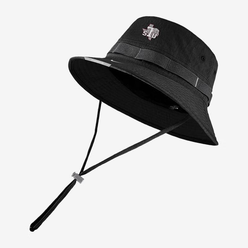 耐克（NIKE）男帽子 North Carolina A&T 男士日常休闲旅行时尚渔夫帽 Black-TXS M/L;Regular