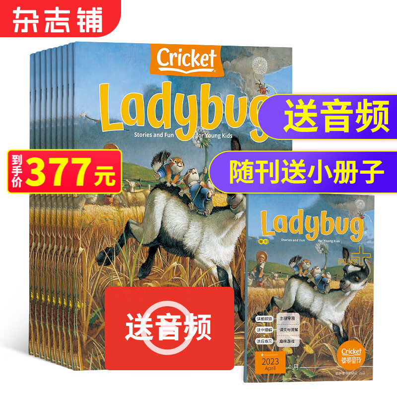 Ladybug小瓢虫 英文原版 2023年10月起订 1年共9期 3~6 岁幼儿故事阅读类杂志蟋蟀童书