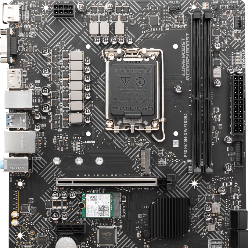 ΢�ǣ�MSI��PRO H610M-G  WIFI DDR4���� ֧��CPU 12400F/12490F/13400F (INTEL H610/LGA 1700) 649Ԫ