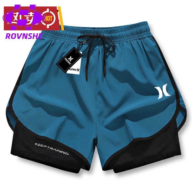 rovnshehurley品牌运动短裤男夏季跑步健身冰丝速干篮球内衬三分裤