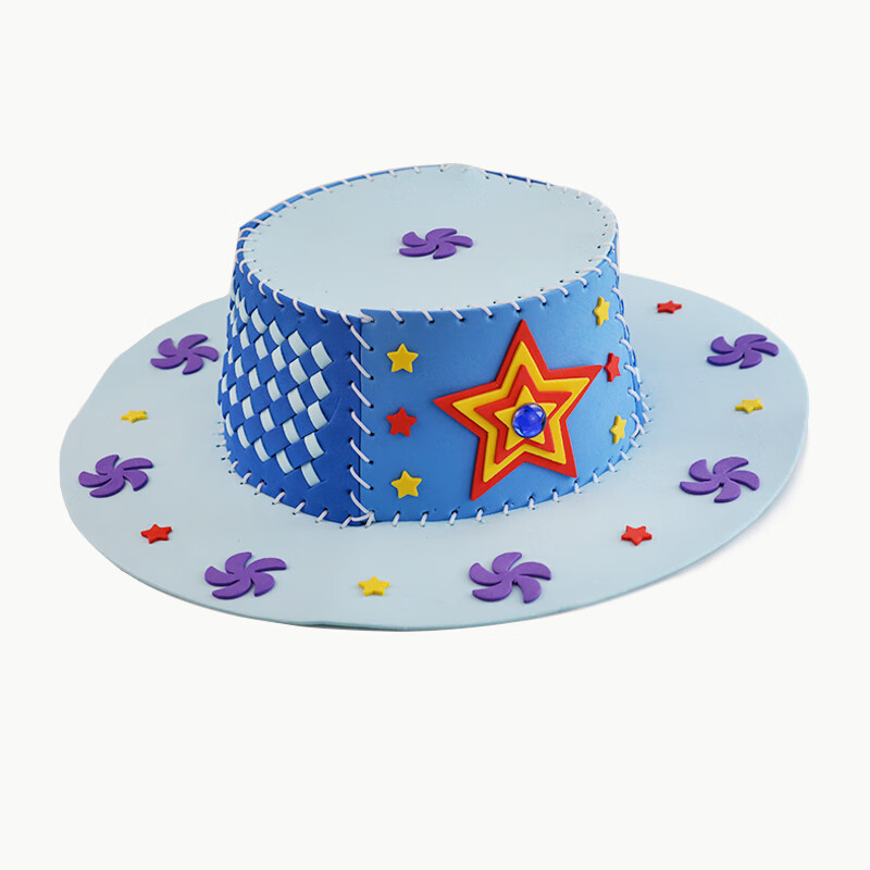 数学元素帽子新品手工制作diy材料包儿童小学生幼儿园创意缝制益 蓝色