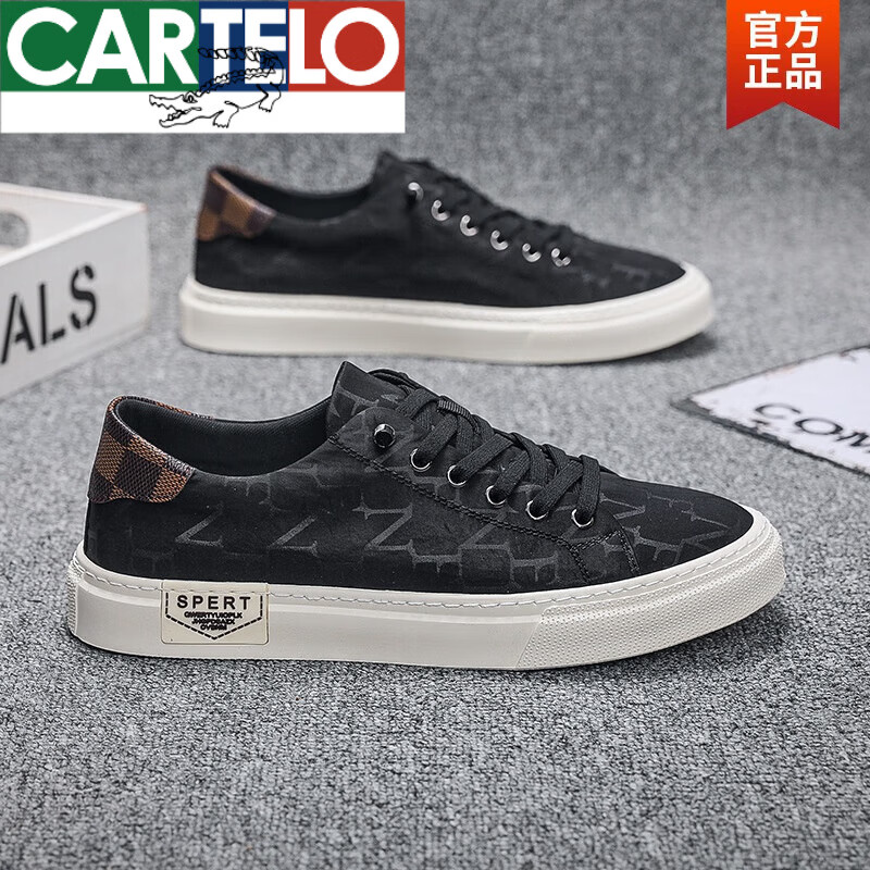 卡帝乐鳄鱼(cartelo)布鞋男2024新款春夏透气男士休闲鞋韩版百搭一脚