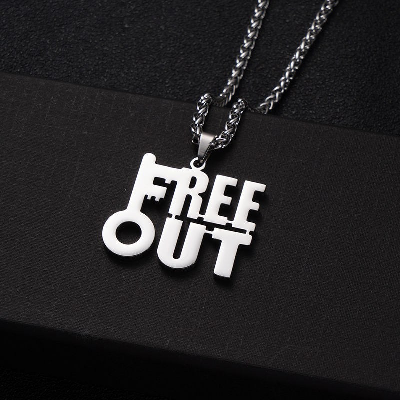 out厂牌项链定制高天佐英文名字项链 tfboys周边粉丝团吊坠 free out