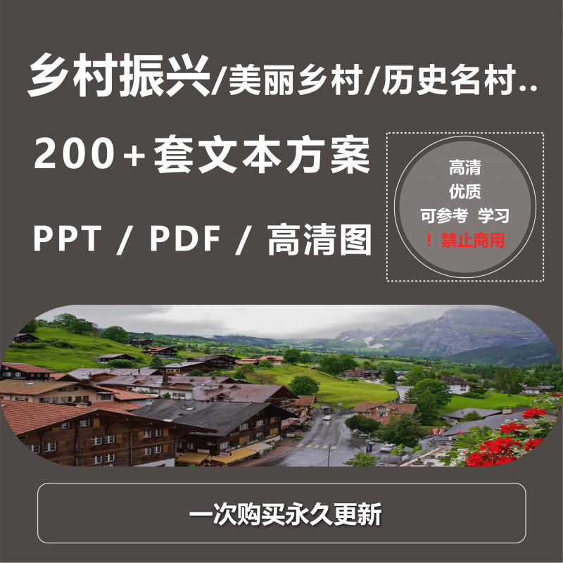 美丽乡村振兴方案 旅游 改造 生态农业 历史名村 策划文本合集电子版