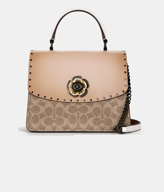 蔻驰(coach)奢侈品女士parker山茶花单肩斜挎包53349专柜款【品牌授权