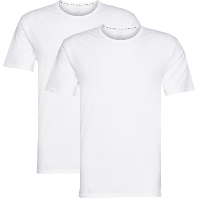 Calvin KleinCK 春夏男士經(jīng)典純色短袖T恤 打底衫2件裝 NB1088A 100白色  M