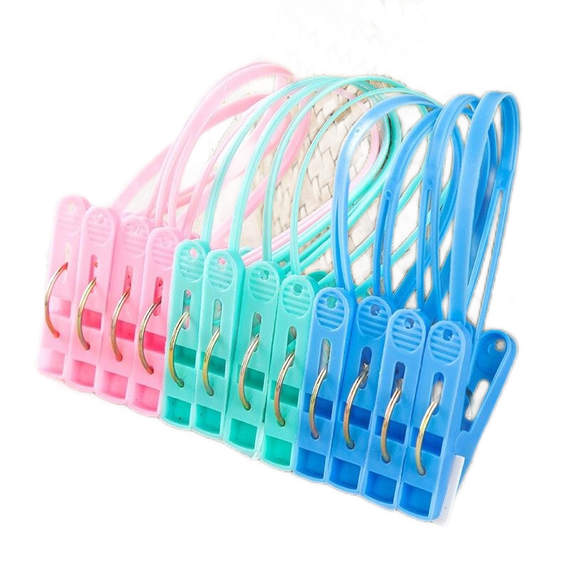 袜夹防风夹袜夹晾衣服小号夹子家用塑料晒衣袜子衣架夹 蓝色12个装