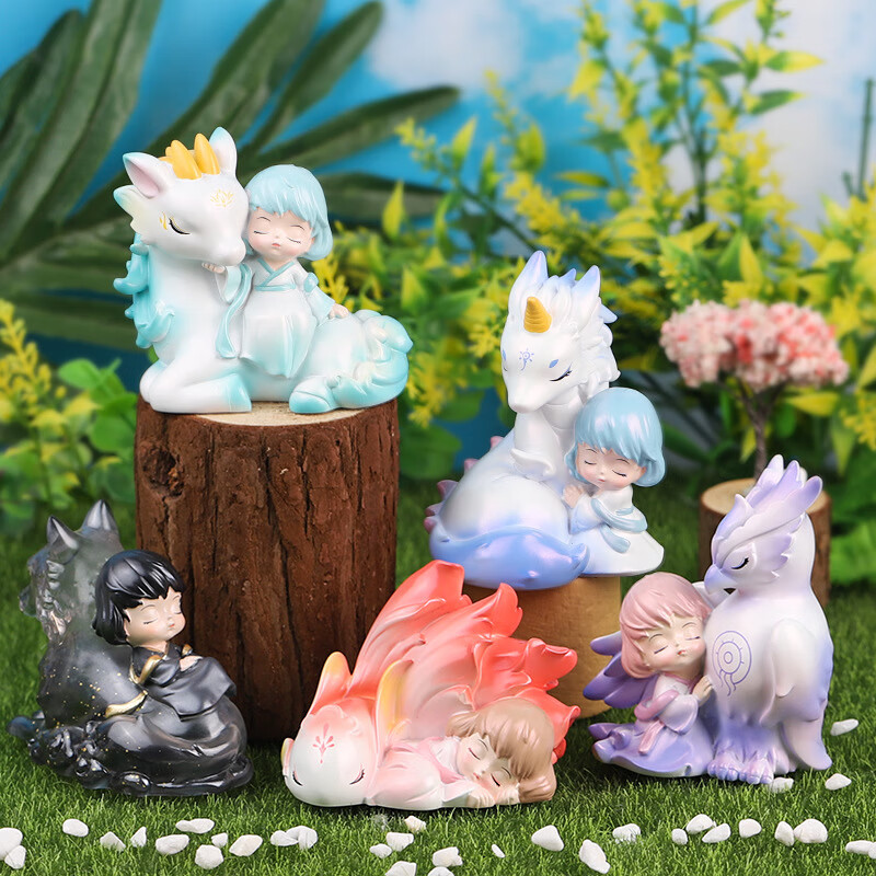 上古传说二代盲盒创意国潮古风神兽可爱萌物装饰摆件女孩礼物 上古