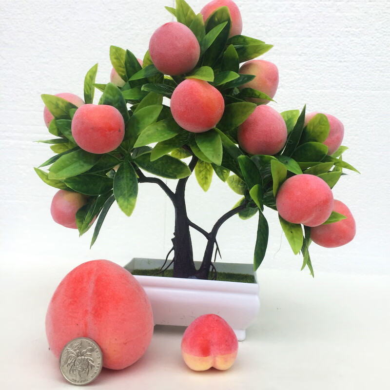澳颜莱电视柜装饰水果树仿真花大寿桃清明节假花扫墓artificial