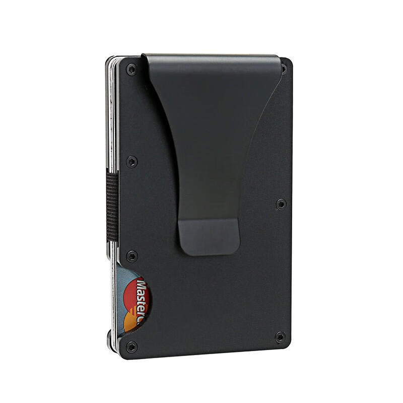 SICECD轻奢品牌男士多功能卡夹防磁金属铝制卡盒防盗RFID钱包RIDGE卡包 黑色