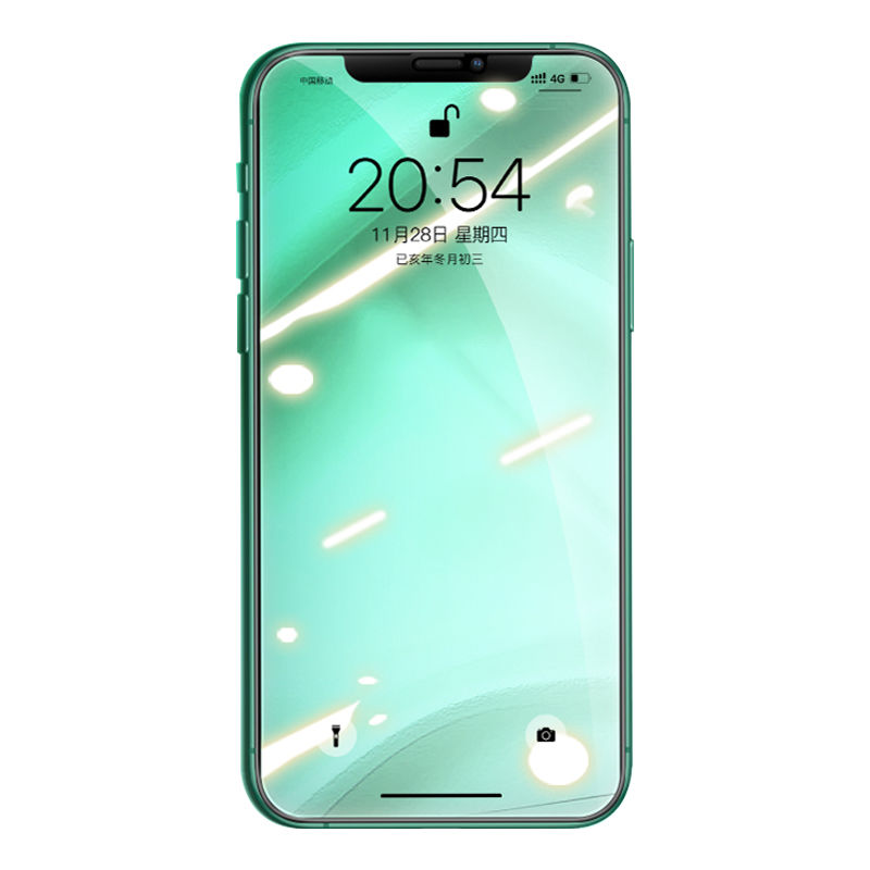 苹果12绿光钢化膜12ProMax手机12Pro全屏Mini蓝光Max/x/xs/7/8膜乔鸟现发 两片装【绿光款12D防爆膜】 苹果11【6.1寸】