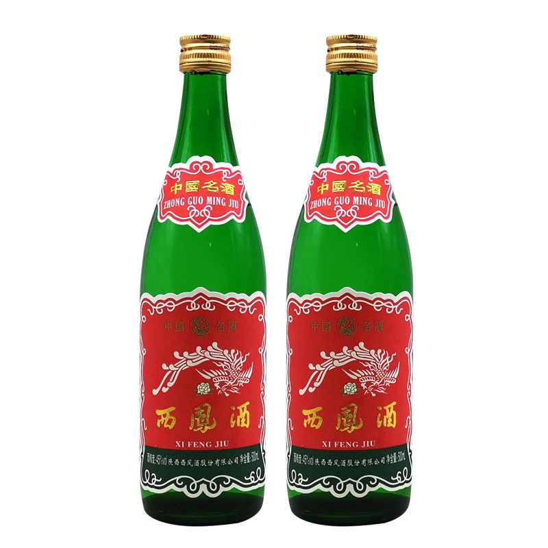西凤陕西地产白酒45度绿瓶西凤酒 45度 500ml 2瓶 老绿瓶