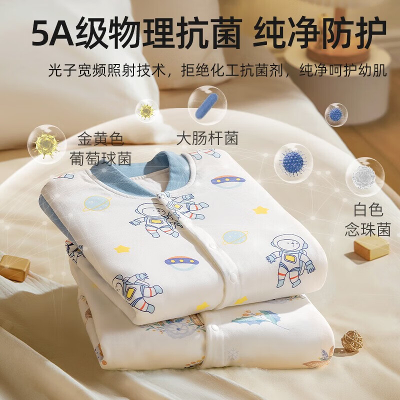 贝肽斯婴儿连体衣春秋新生儿男女宝宝连体衣恒温夹棉加厚保暖新生儿衣服 宇航员巡航 73cm