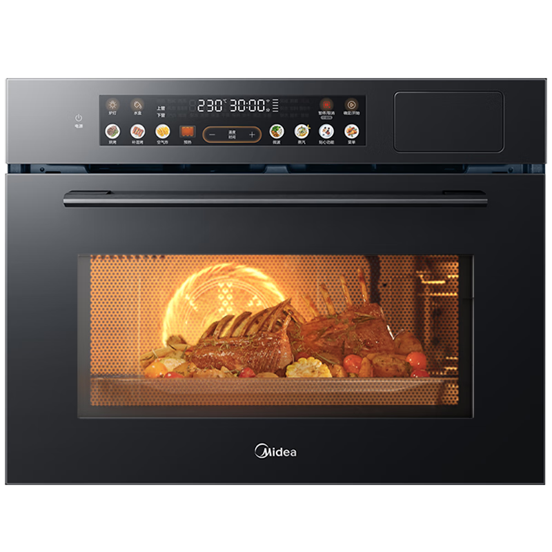 Midea 美的 55L嵌入式蒸烤箱一体机 10英寸大彩屏多功能蒸烤箱 大热风微蒸烤炸炖5合一体机GC5