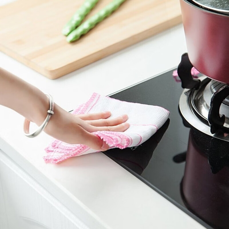 棉纱洗碗布大号加厚吸水性抹布厨房不沾油不掉毛家用刷碗布百洁布 5层棉纱30条装