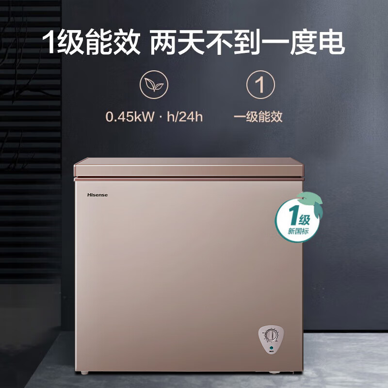 海信 (Hisense)冰柜家用小型冷柜145升 单温冷冻柜冷藏一级能效BD/BC-145NUD家庭母乳茶叶柜保鲜柜