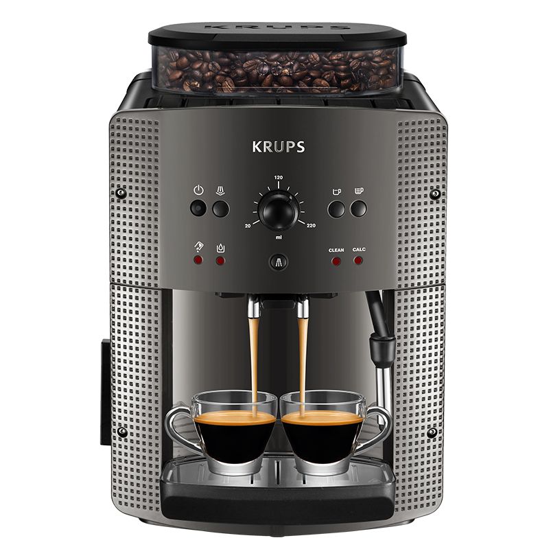 克鲁伯（KRUPS）咖啡机 欧洲原装进口意式家用全自动现磨豆自带奶泡器 EA810B80（黑色）