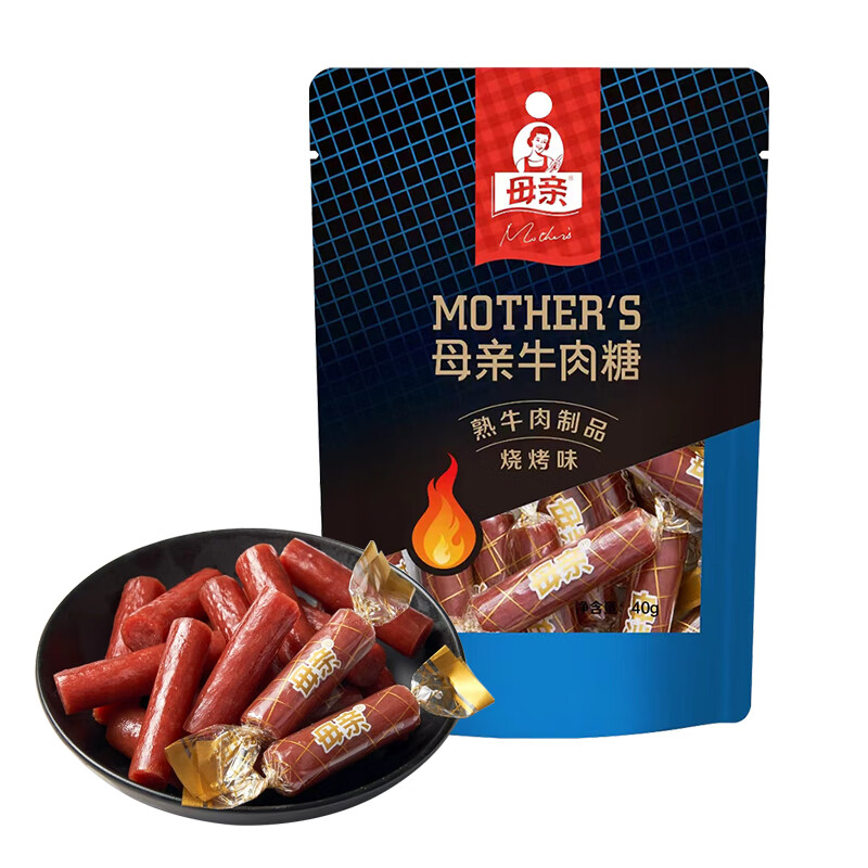 母亲牛肉干牛肉糖肉干肉脯休闲零食小吃 特产 旅游零食 露营 40g 母亲牛肉糖烧烤味 40g