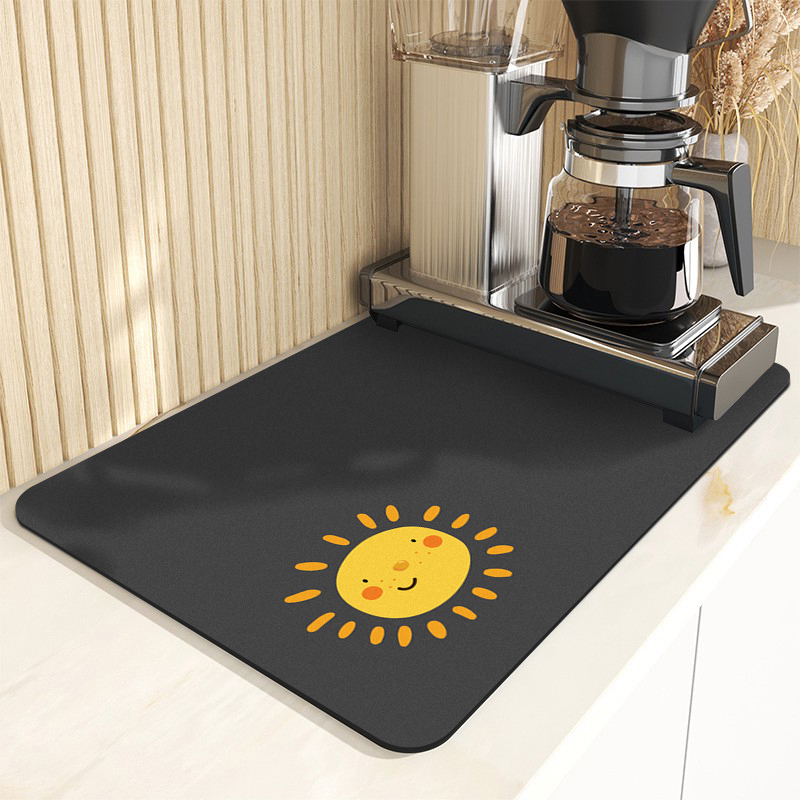吸水垫碗盘饮水机防滑沥水垫厨房台面餐垫免洗硅藻泥隔热垫 温暖向阳