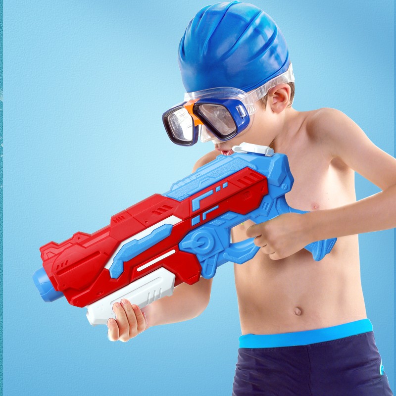 雷朗 儿童水枪抽拉式高压水枪沙滩戏水玩具男孩女孩六一礼物 大号1000ml