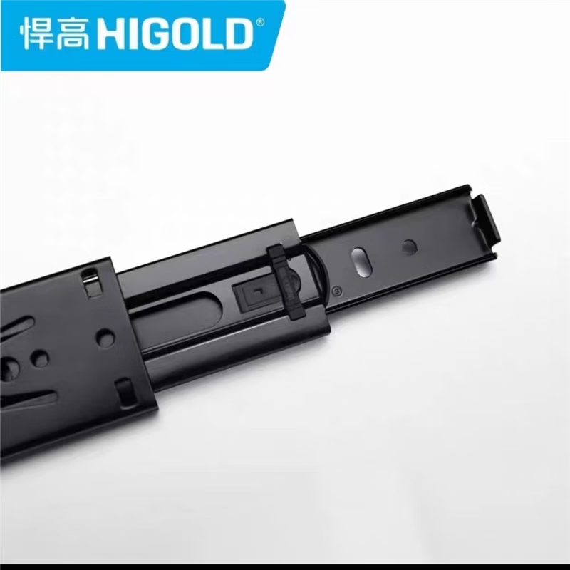 橱柜阻尼缓冲反弹三节轨五金配件滑轨 10寸250mm悍高普通钢珠三节轨