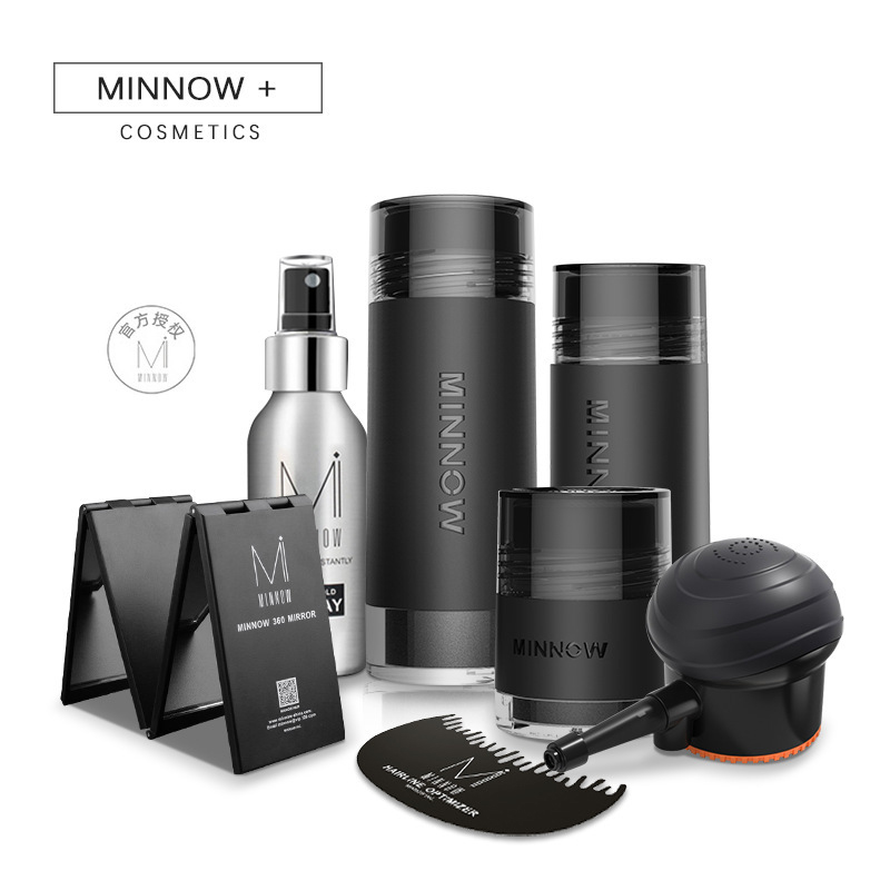 minnow MINNOW 头发纤维粉修饰造型假发粉造型喷雾 视觉增加头发纤维粉 纤维粉16g+纤维粉6g+定型水+喷雾怎么样,好用不?