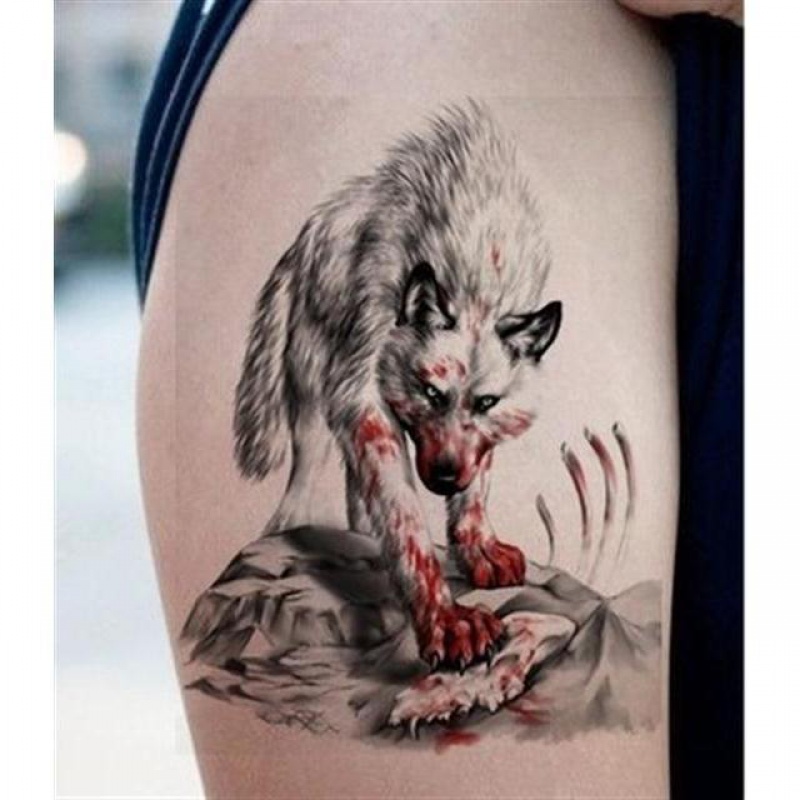 纹身狼头的含义 滴血图片
