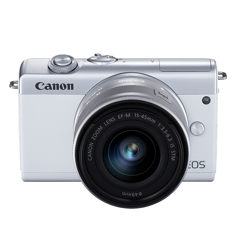 Canon 佳能 EOS M200 微单相机视频直播高清4K数码相机 （15-45mm）白旅行版