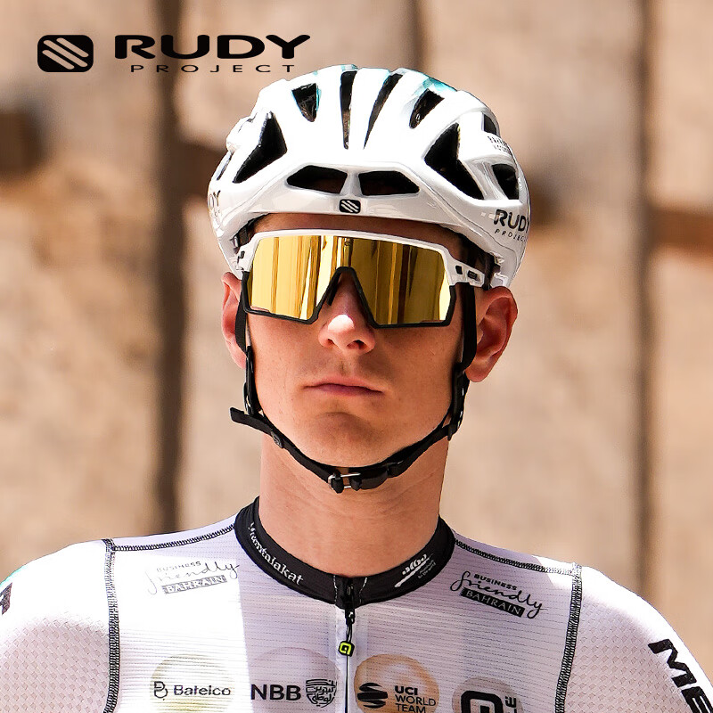 RUDY PROJECT璐迪自行车头盔骑行装备公路车破风盔巴林胜利车队限量版半帽EGOS 白/金(巴林胜利车队限量版) L(适合59-63cm)