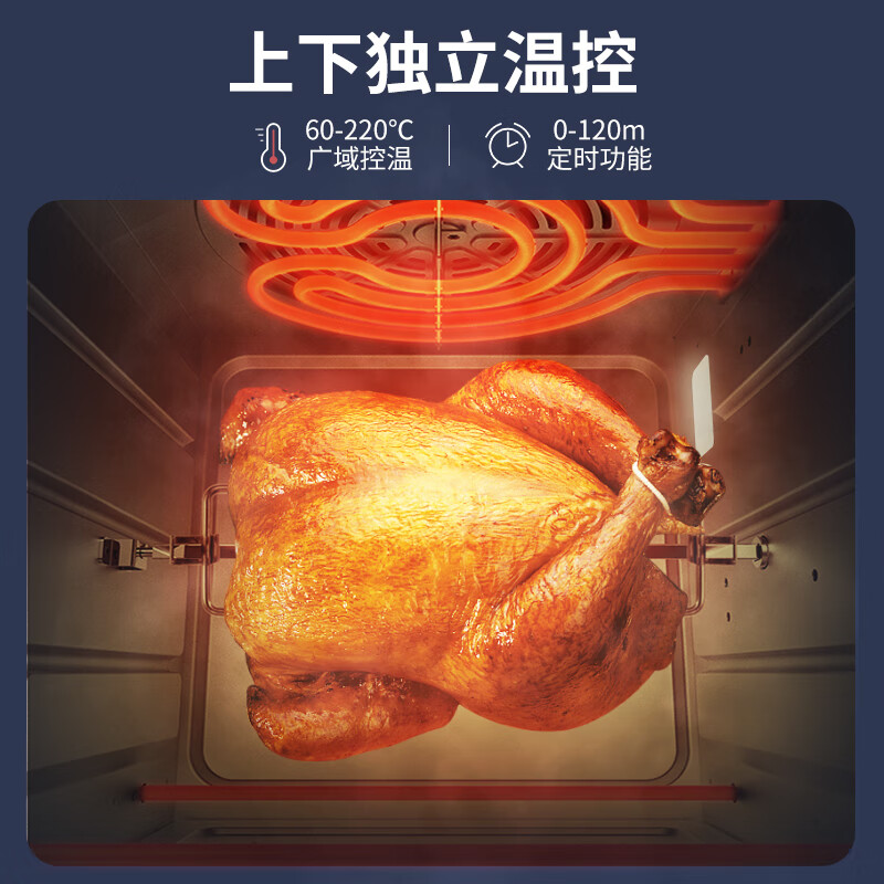 康佳（KONKA）电烤箱 空气炸锅 烤箱一体机18L 多功能小型家用立式低脂肪解冻发酵干果热风烘培 KAO-TS8