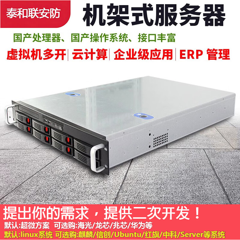 泰和联 台式机国产飞腾兆芯方案机架式存储服务器磁盘阵列8盘12盘16盘位磁盘阵列RAID5模式 海光方案服务器主机 信创系统飞腾 定制