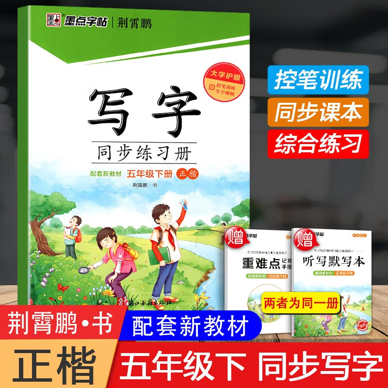 2023春墨点字帖 写字同步练习册五年级下册 配合教材练习 人教版（楷书）教材同步钢笔书法字帖