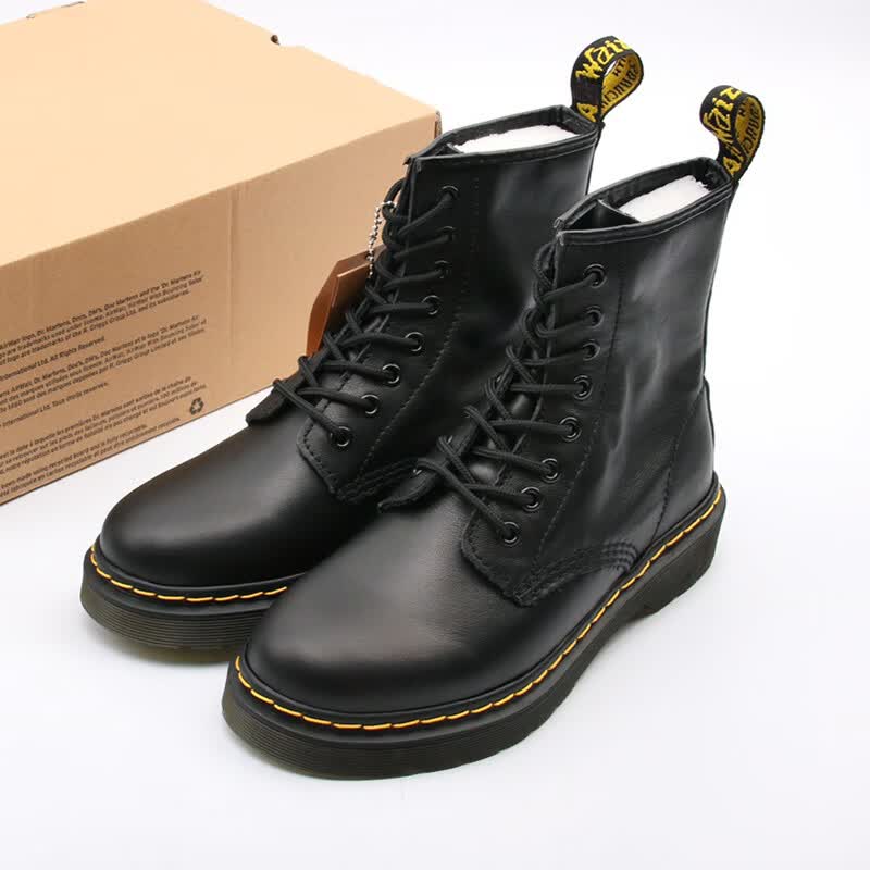 马丁靴男高邦经典dr马丁靴男款1460z皮厚底英伦风黑色中筒靴子 dr马丁