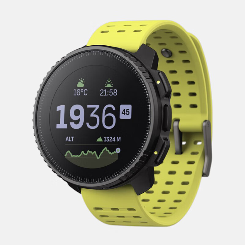 颂拓（SUUNTO）VERTICAL钛合金户外仪表太阳能腕表GPS心率血氧跑步智能运动手表 Black Lime/柠檬黄精钢