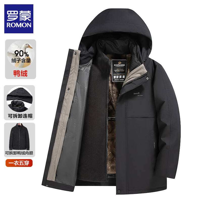 ���ɣ�ROMON����ʿ���޷�2025�����¿�������ů�ɲ�ж�ڵ���ñ��Ѽ����װ���� ��ɫ XL (����110-125��) 234.58Ԫ