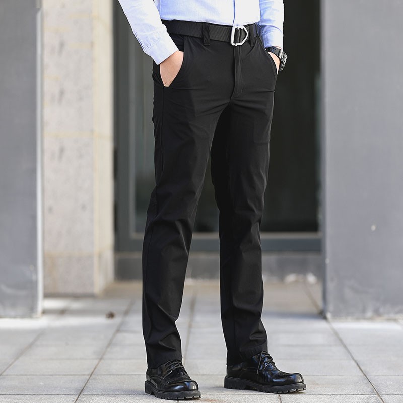 名鹏户外工装长裤战术西裤男弹力修身超薄透气款夏季速干军迷 黑色 S