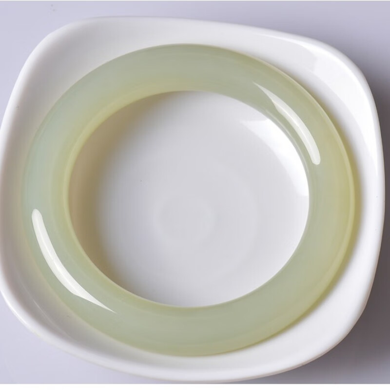 expa阿玛尼尼旗下和田玉晴水手镯青白玉女玉镯子胖圆条镯子玉石冰底晴