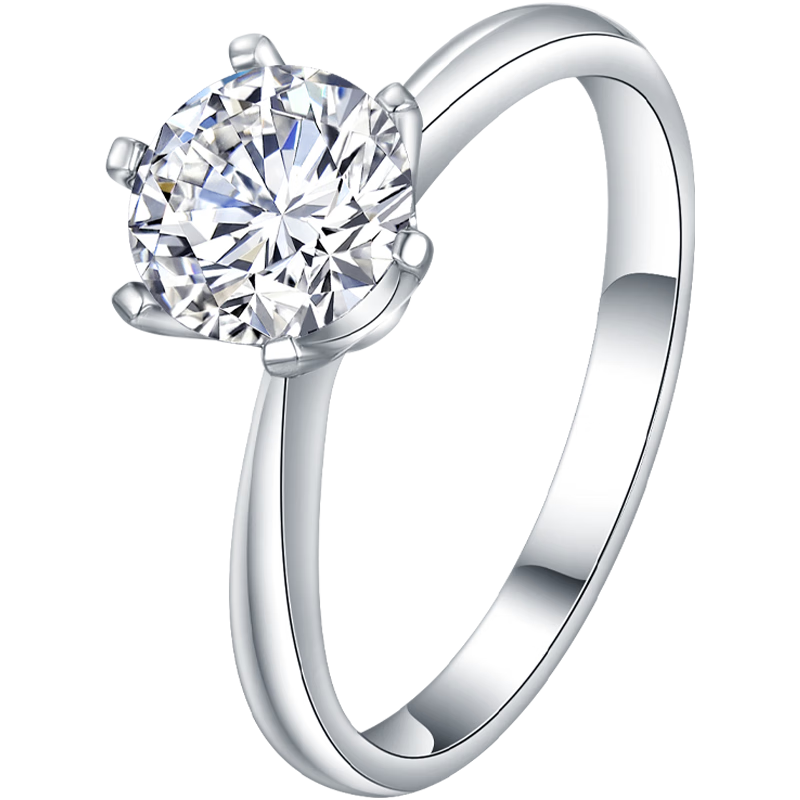 百亿补贴：曼迪诺（MATINOO）18K金培育钻石戒指铂金皇冠六爪人工人造钻石1克拉钻戒求婚结婚 D/VS1【IGI证书】 50分 3828元